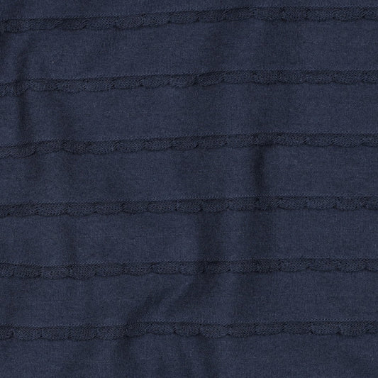 Baumwolljersey mit Rüschen - Marineblau, Oeko-Tex Zertifiziert (Meterware)