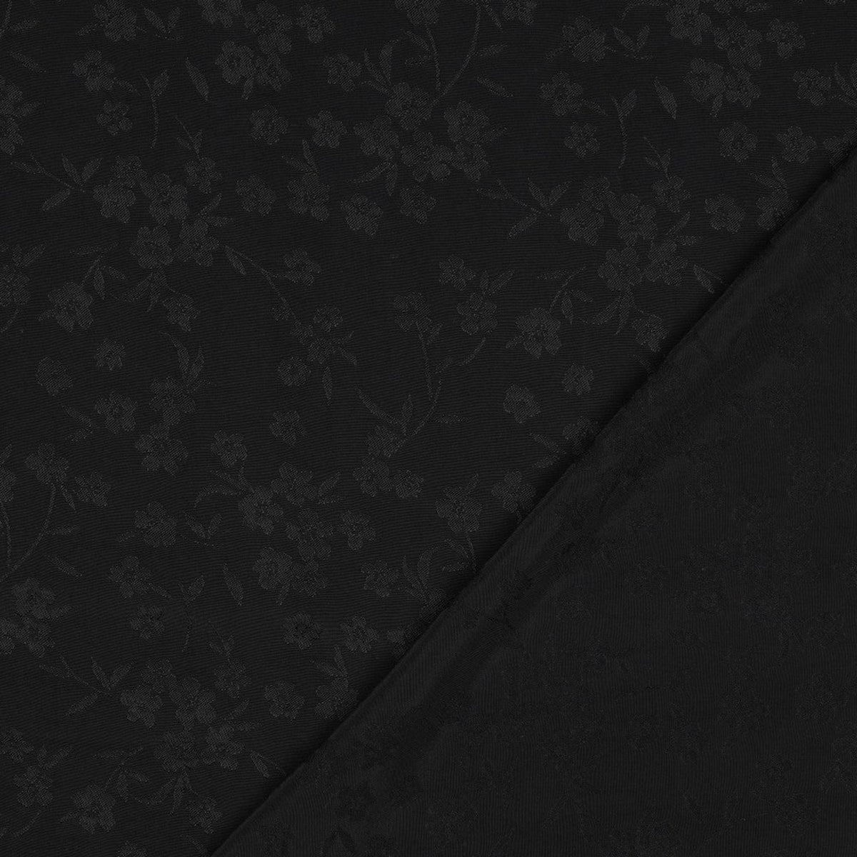 Viskose-Jacquardstoff mit Blumenmuster - Schwarz, OEKO-TEX® zertifiziert (Meterware)