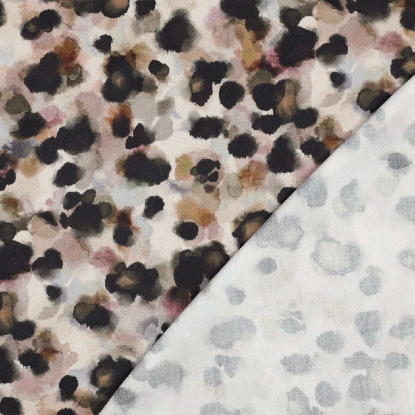 Baumwollsatin-Stoff mit abstraktem Animal-Print - Beige, Oeko-Tex Zertifiziert (Meterware)