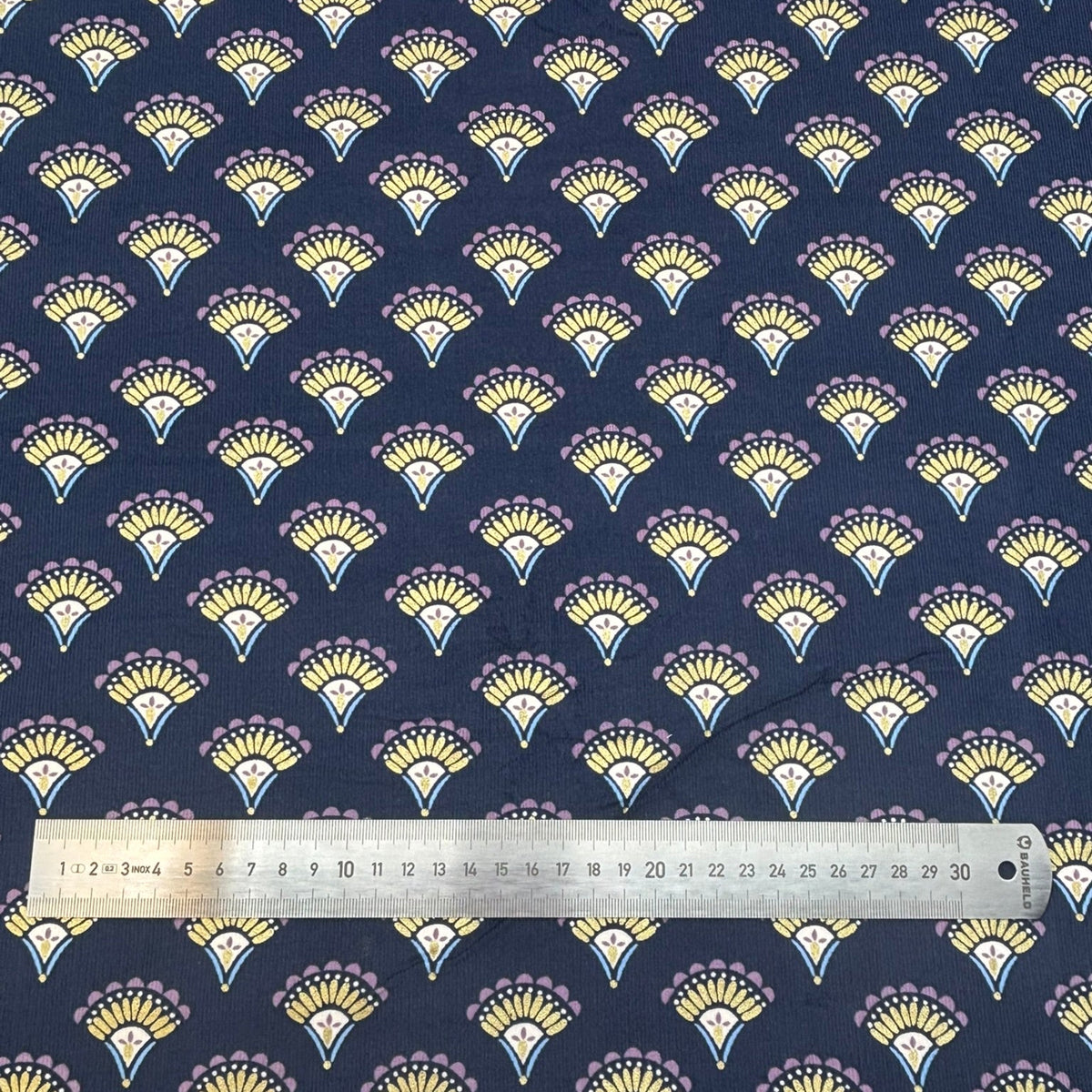 Baumwoll-Feincord mit Boho-Glitzermuster – Marineblau, Oeko-Tex Zertifiziert (Meterware)