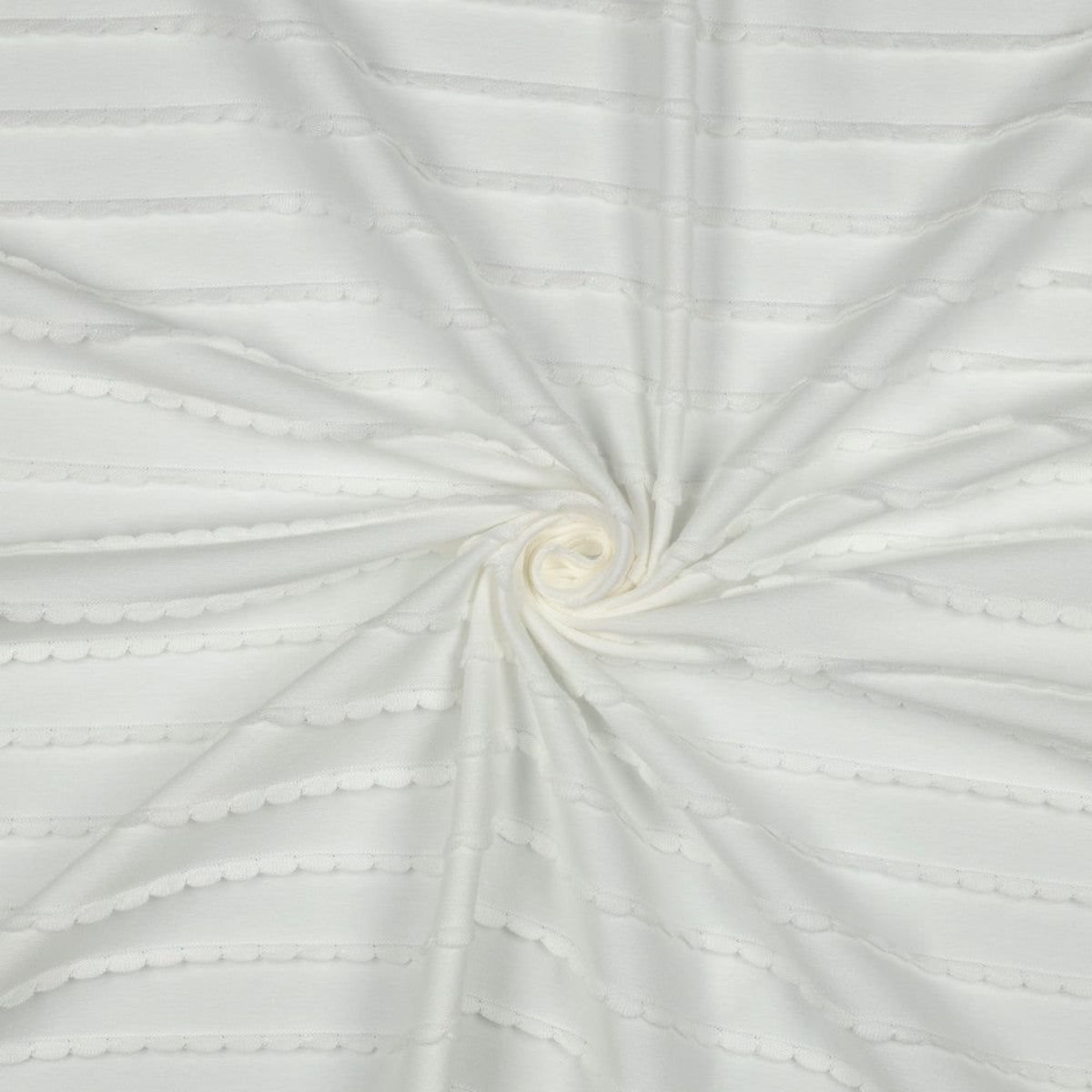Jersey en coton avec volants - Blanc cassé, certifié Oeko-Tex (au mètre)