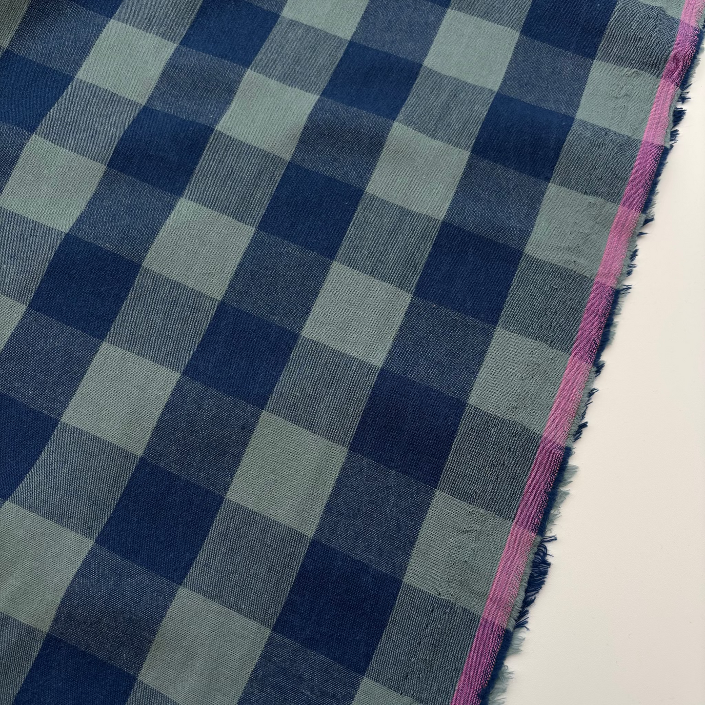Baumwollstoff Garngefärbt Karo – Blau & Grün, Oeko-Tex Zertifiziert (Meterware)