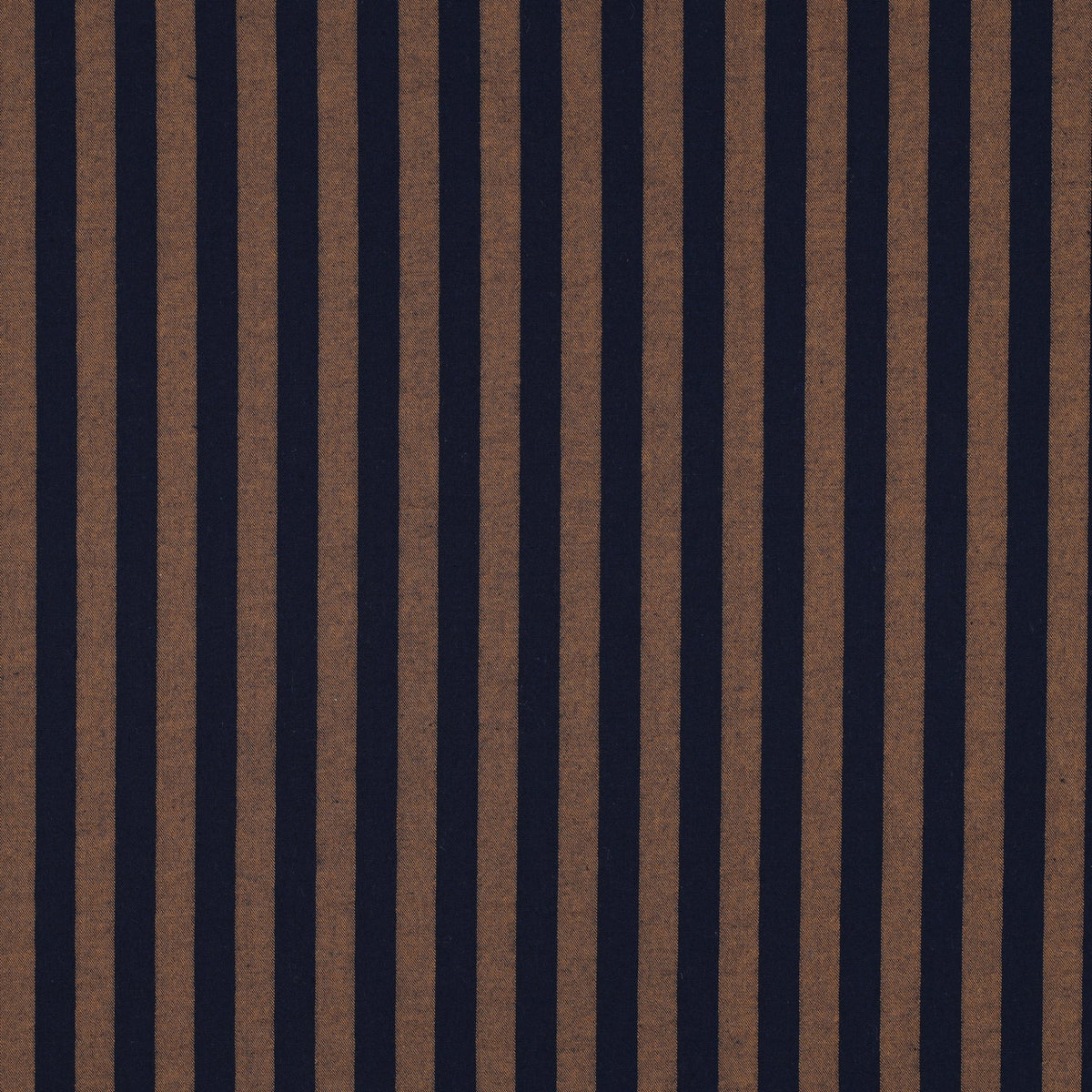 Baumwollstoff Garngefärbt Streifen – Marineblau & Hellbraun, Oeko-Tex Zertifiziert (Meterware)
