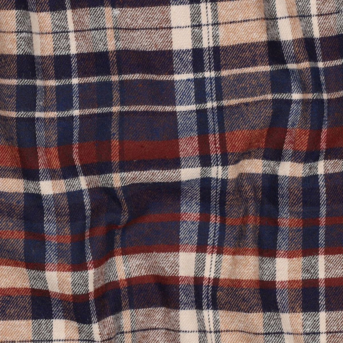 Garngefärbter, angerauter Baumwollstoff mit Karomuster - Marineblau, OEKO-TEX® zertifiziert (Meterware)