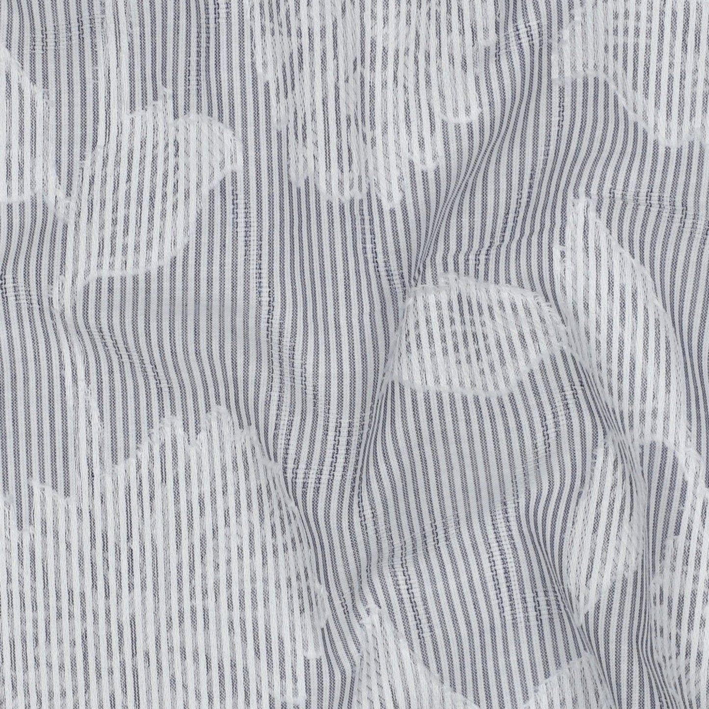 Baumwollstoff Garngefärbt Streifen Jacquard Blumen - Marineblau, Oeko-Tex Zertifiziert (Meterware)