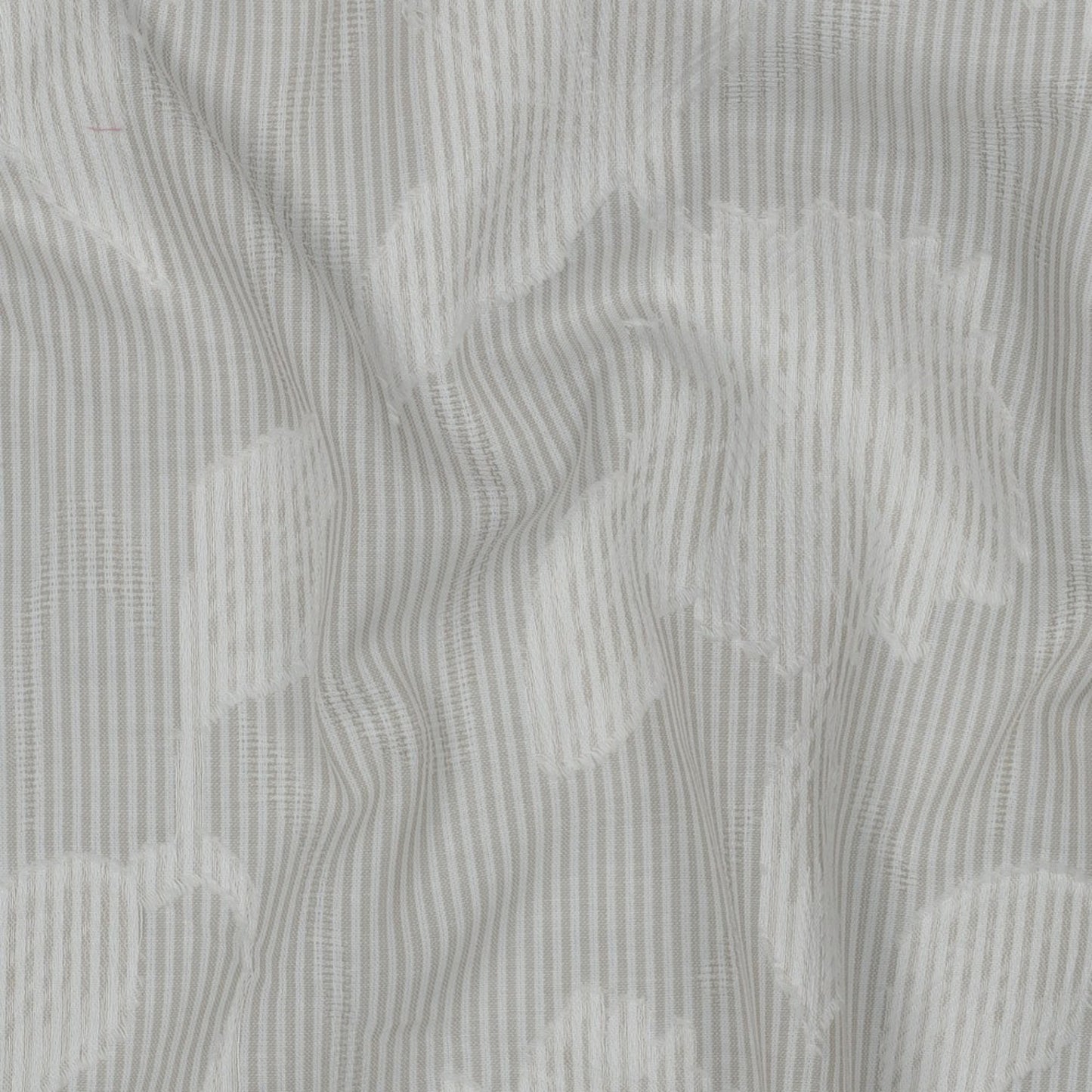 Baumwollstoff Garngefärbt Streifen Jacquard Blumen - Sand, Oeko-Tex Zertifiziert (Meterware)