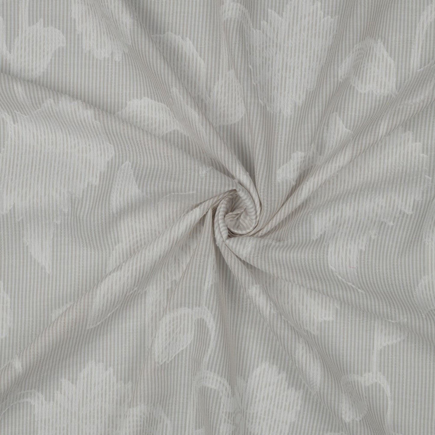 Baumwollstoff Garngefärbt Streifen Jacquard Blumen - Sand, Oeko-Tex Zertifiziert (Meterware)