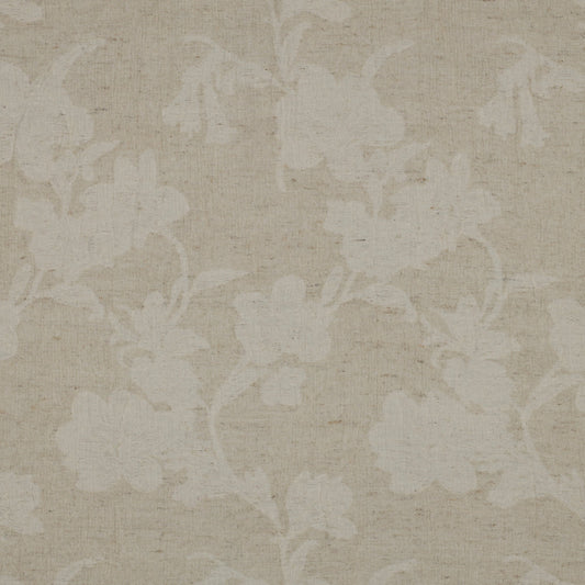 Baumwoll-Leinen-Jacquardstoff mit Blumenmuster - Natur (Meterware)