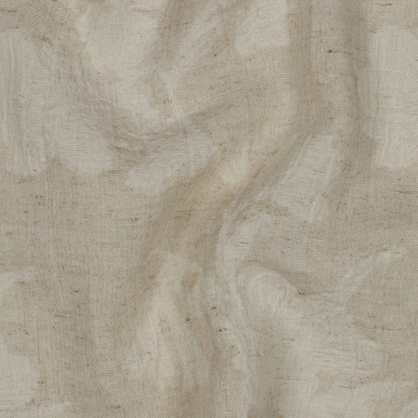 Baumwoll-Leinen-Jacquardstoff mit Blumenmuster - Natur (Meterware)