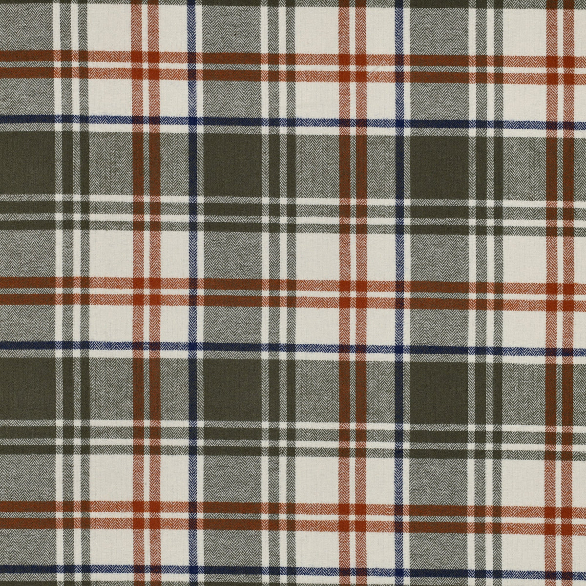 Garngefärbter, angerauter Baumwollstoff mit Karomuster - Olivgrün, OEKO-TEX® zertifiziert (Meterware)