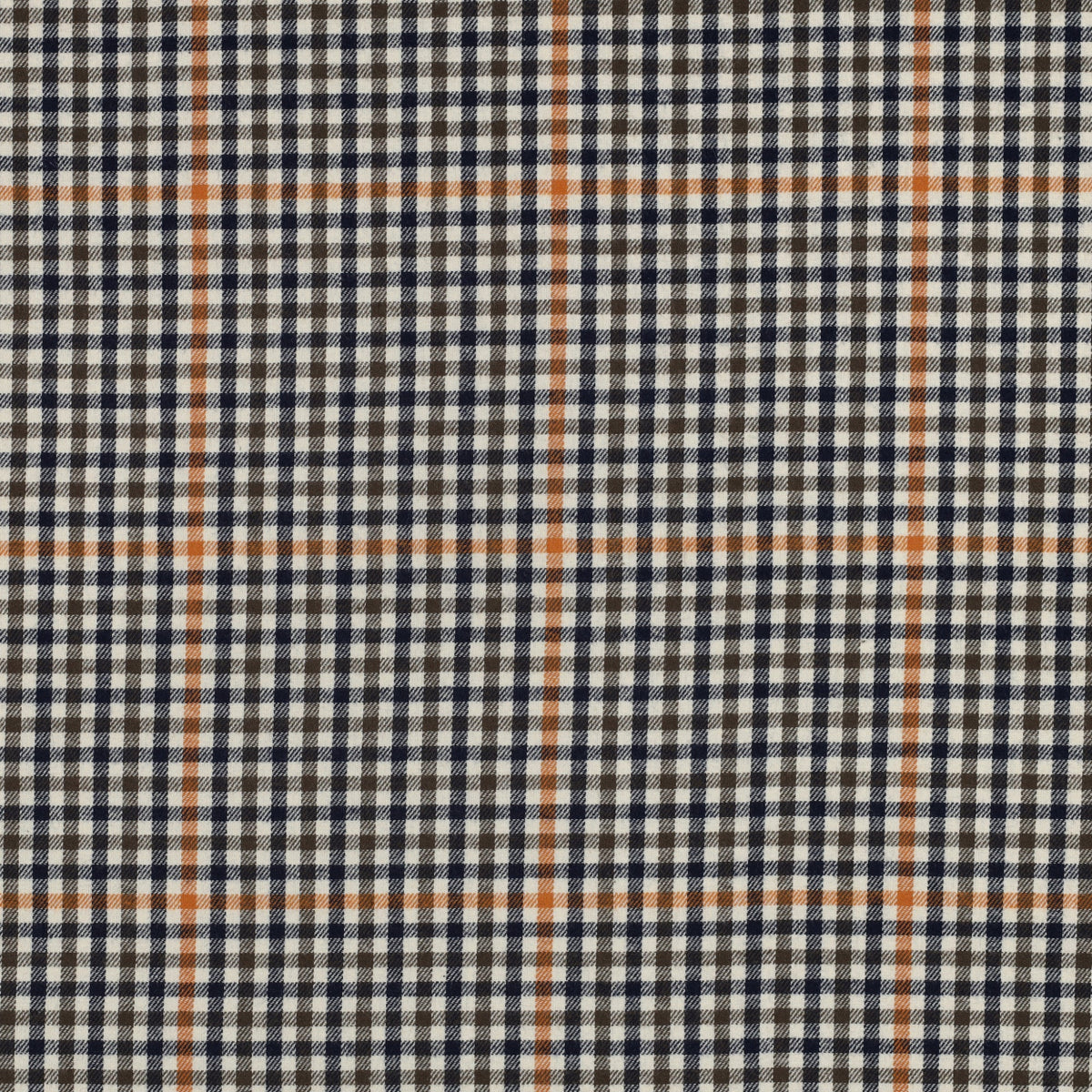 Garngefärbter, angerauter Baumwollstoff mit Karomuster - Ecru & Karamellbraun, OEKO-TEX® zertifiziert (Meterware)