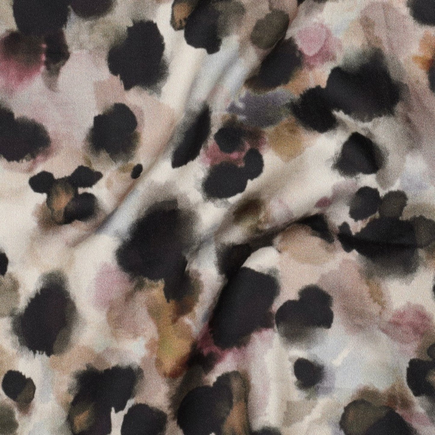 Baumwollsatin-Stoff mit abstraktem Animal-Print - Beige, Oeko-Tex Zertifiziert (Meterware)