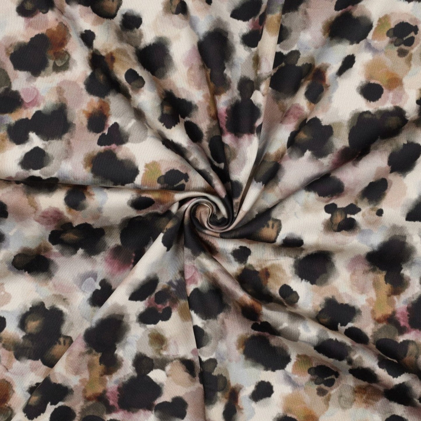 Baumwollsatin-Stoff mit abstraktem Animal-Print - Beige, Oeko-Tex Zertifiziert (Meterware)