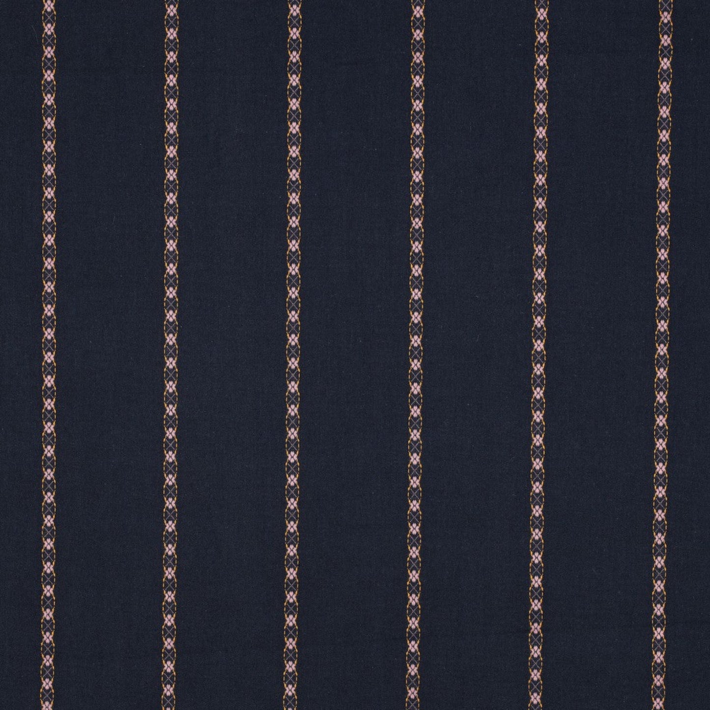 Baumwollvoile mit Jacquard-Dobbystreifen - marineblau & rosa, OEKO-TEX® zertifiziert (Meterware)