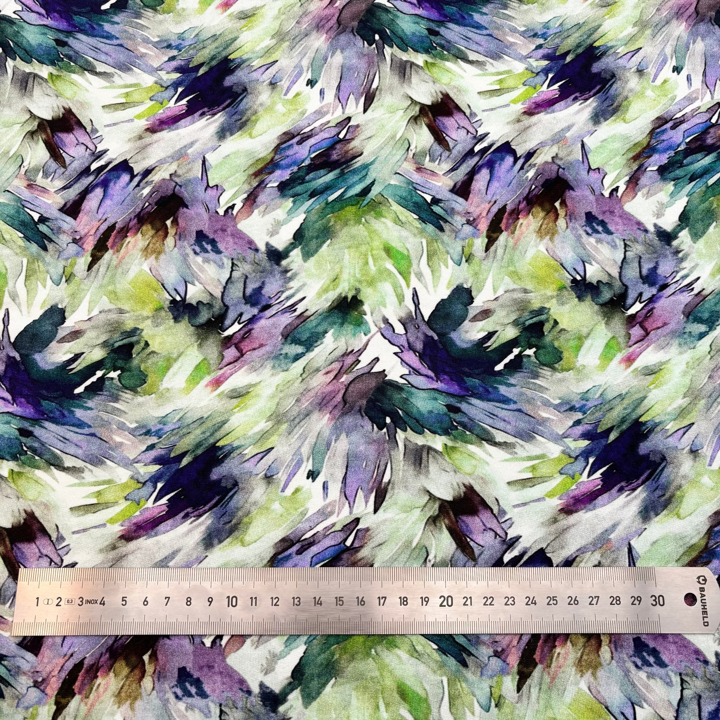 Molleton French Terry / Sweat d'été - Violet avec motif Pinceau abstrait, certifié Oeko-Tex (au mètre)