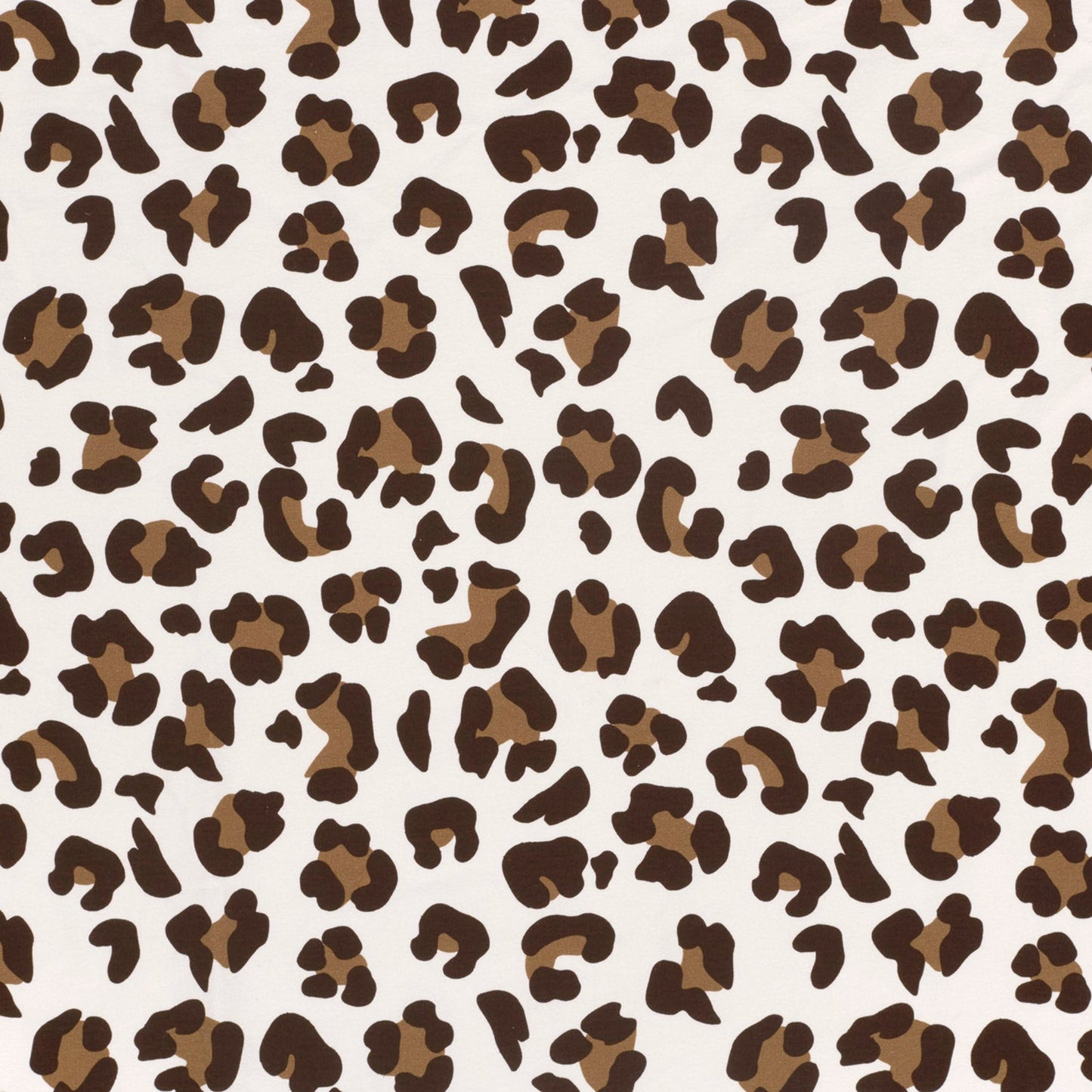 French Terry Sweatstoff Leopard Print / Sommersweat – Wollweiß, Oeko-Tex Zertifiziert (Meterware)