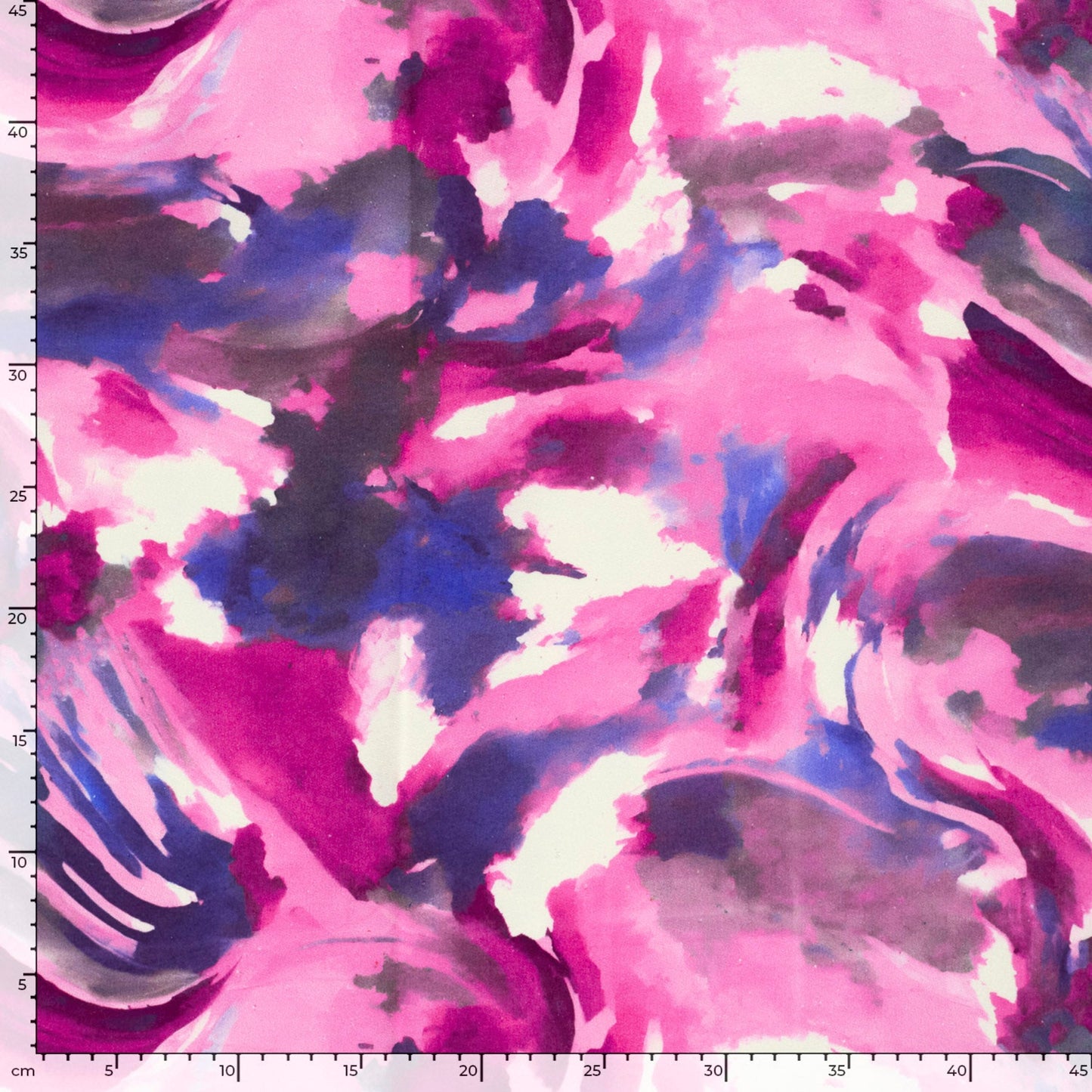 French Terry Sweatstoff / Sommersweat –  Fuchsia mit Lebendigem Abstraktem Design, Oeko-Tex Zertifiziert (Meterware)