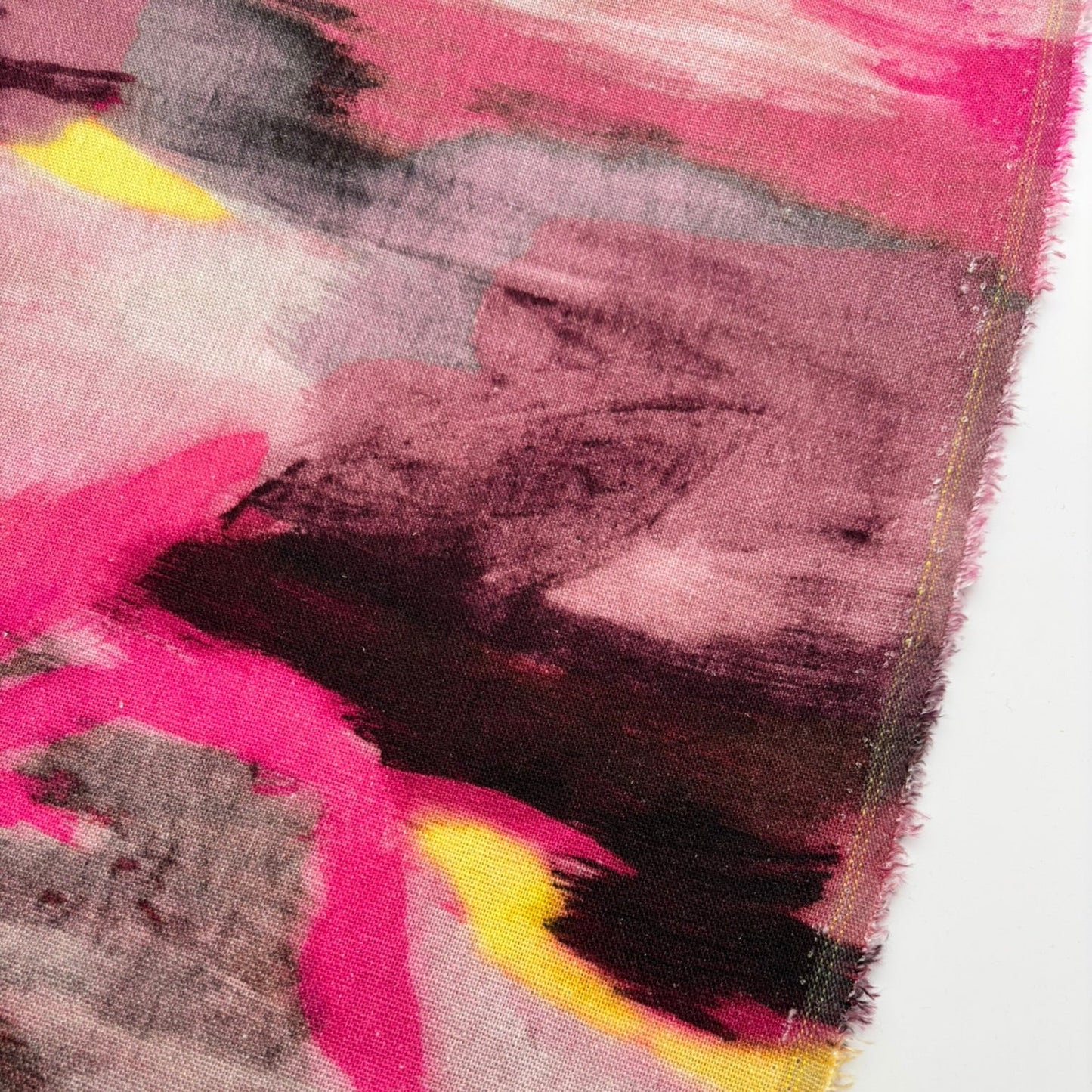 Viskose-Leinen Stoff mit Aquarell-Muster – Fuchsia, Oeko-Tex Zertifiziert (Meterware)
