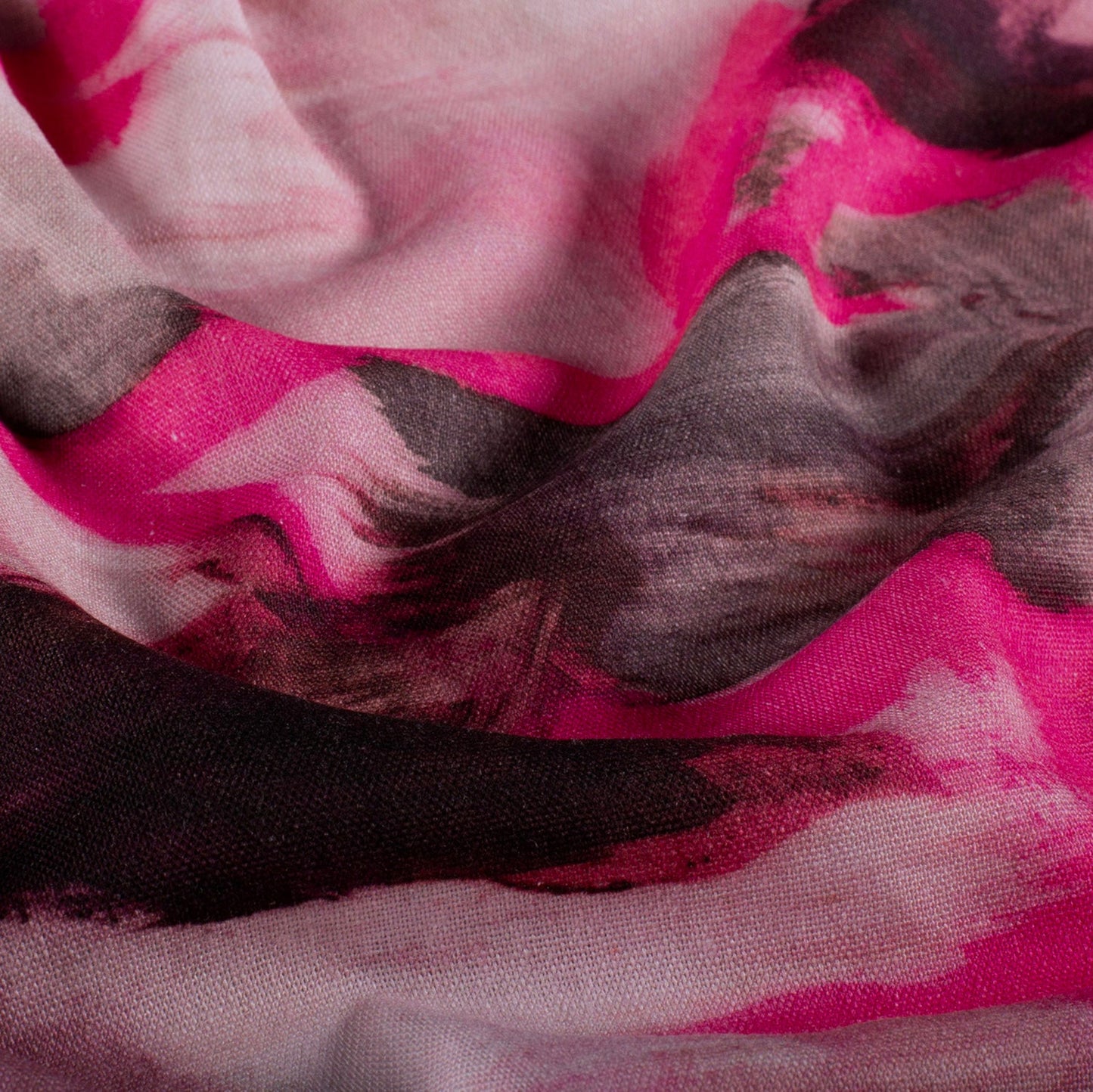 Viskose-Leinen Stoff mit Aquarell-Muster – Fuchsia, Oeko-Tex Zertifiziert (Meterware)