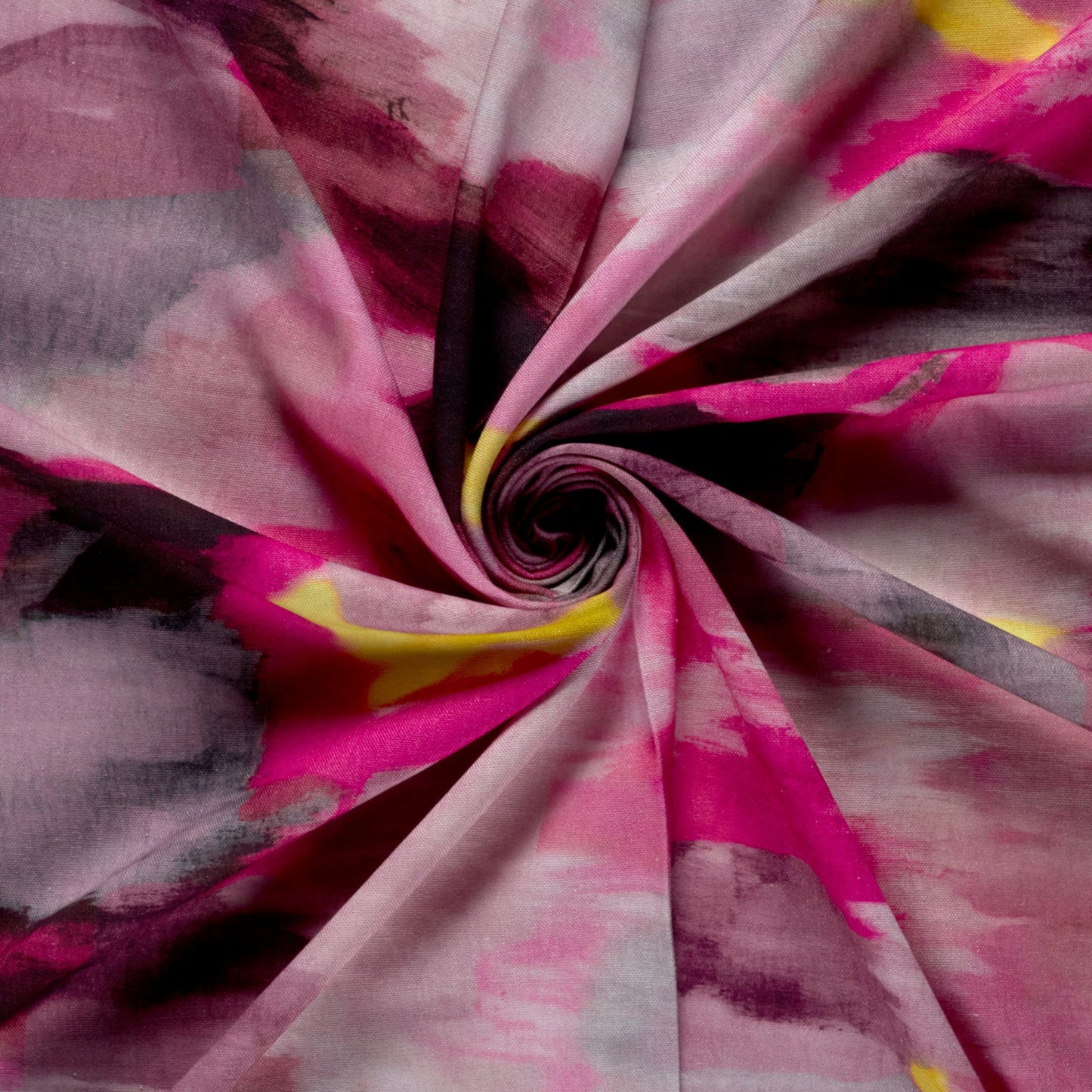 Viskose-Leinen Stoff mit Aquarell-Muster – Fuchsia, Oeko-Tex Zertifiziert (Meterware)