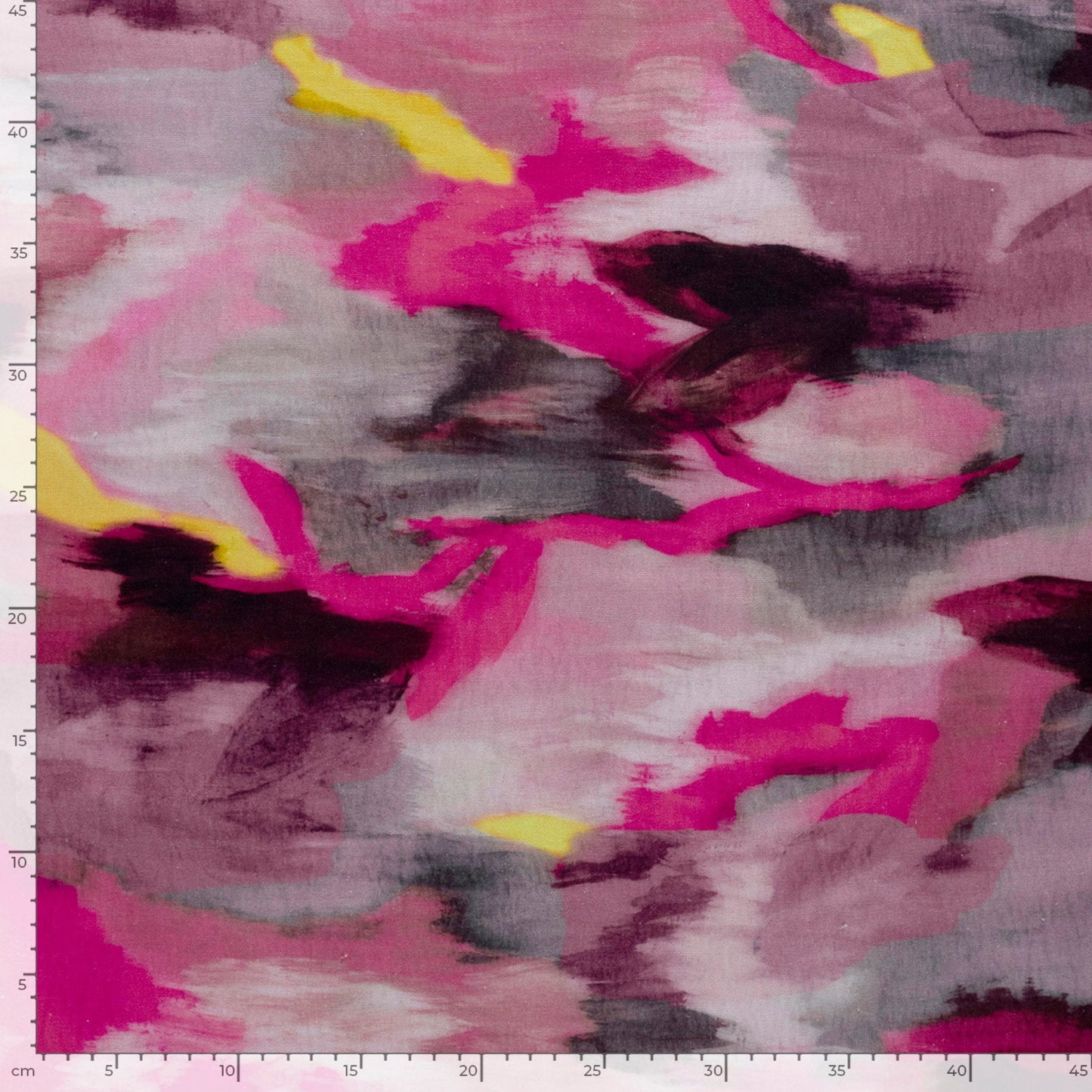 Viskose-Leinen Stoff mit Aquarell-Muster – Fuchsia, Oeko-Tex Zertifiziert (Meterware)