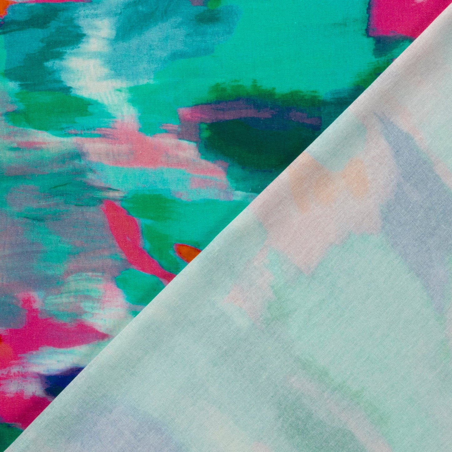 Viskose-Leinen Stoff mit Aquarell-Muster –Altgrün, Oeko-Tex Zertifiziert (Meterware)