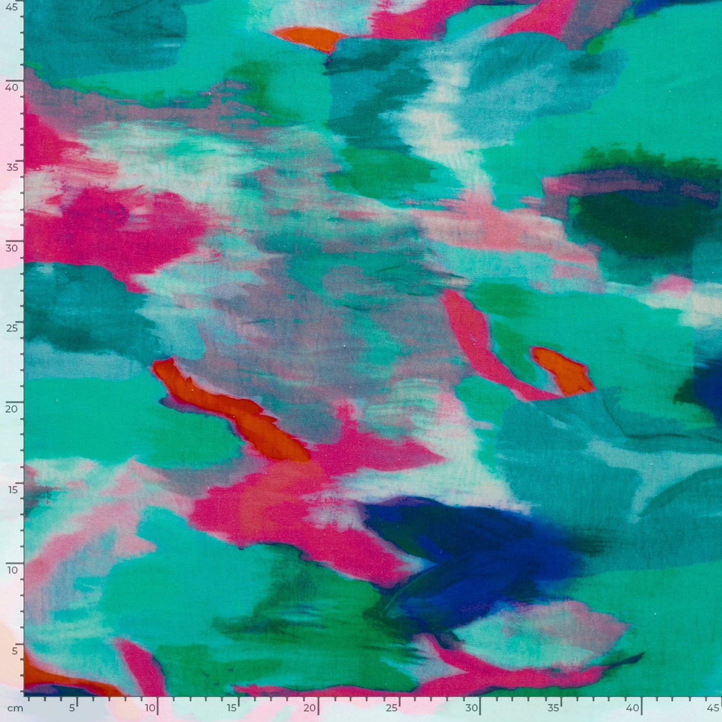 Viskose-Leinen Stoff mit Aquarell-Muster –Altgrün, Oeko-Tex Zertifiziert (Meterware)