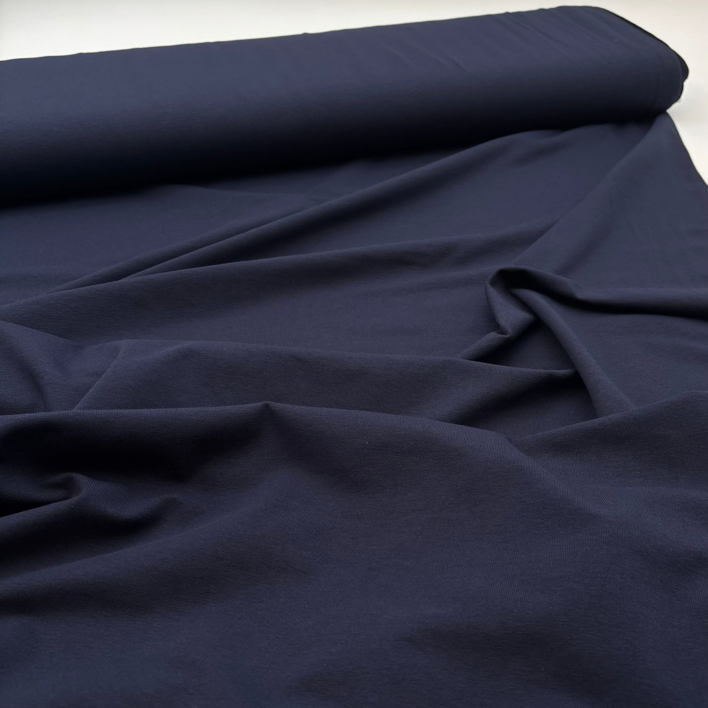 Jersey en coton biologique - Bleu marine, certifié OEKO-TEX® (au mètre)