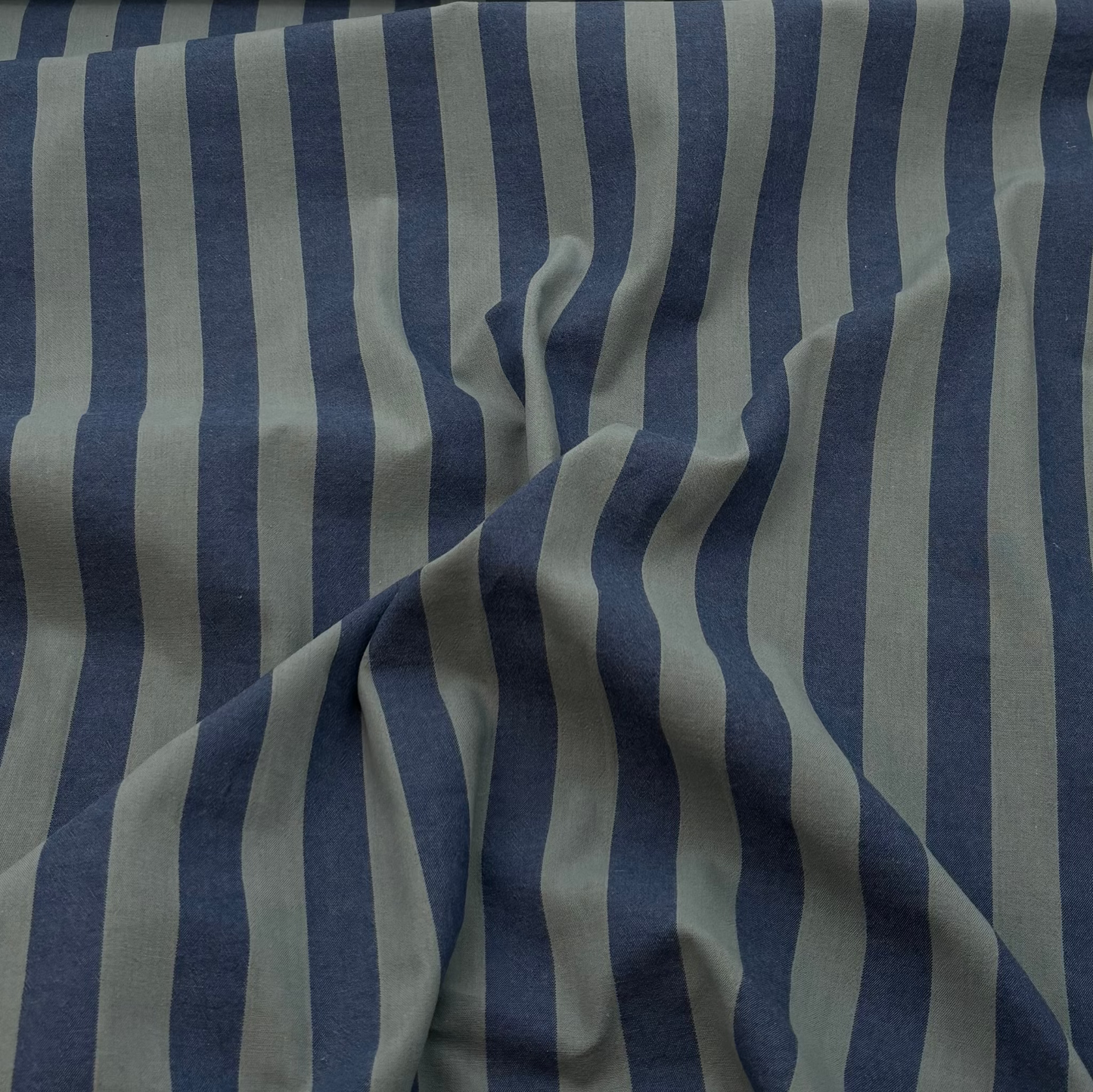 Baumwollstoff Garngefärbt Streifen – Blau & Grün, Oeko-Tex Zertifiziert (Meterware)