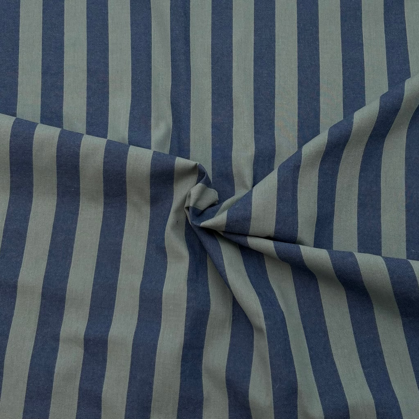 Baumwollstoff Garngefärbt Streifen – Blau & Grün, Oeko-Tex Zertifiziert (Meterware)