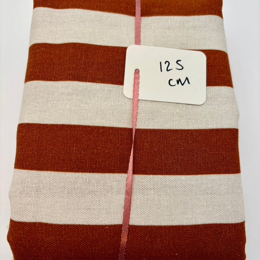 Viskose-Leinen Stoff mit Klassischen Streifen – Hellbraun & Elfenbein (Stoffstück 140 cm x 125 cm)