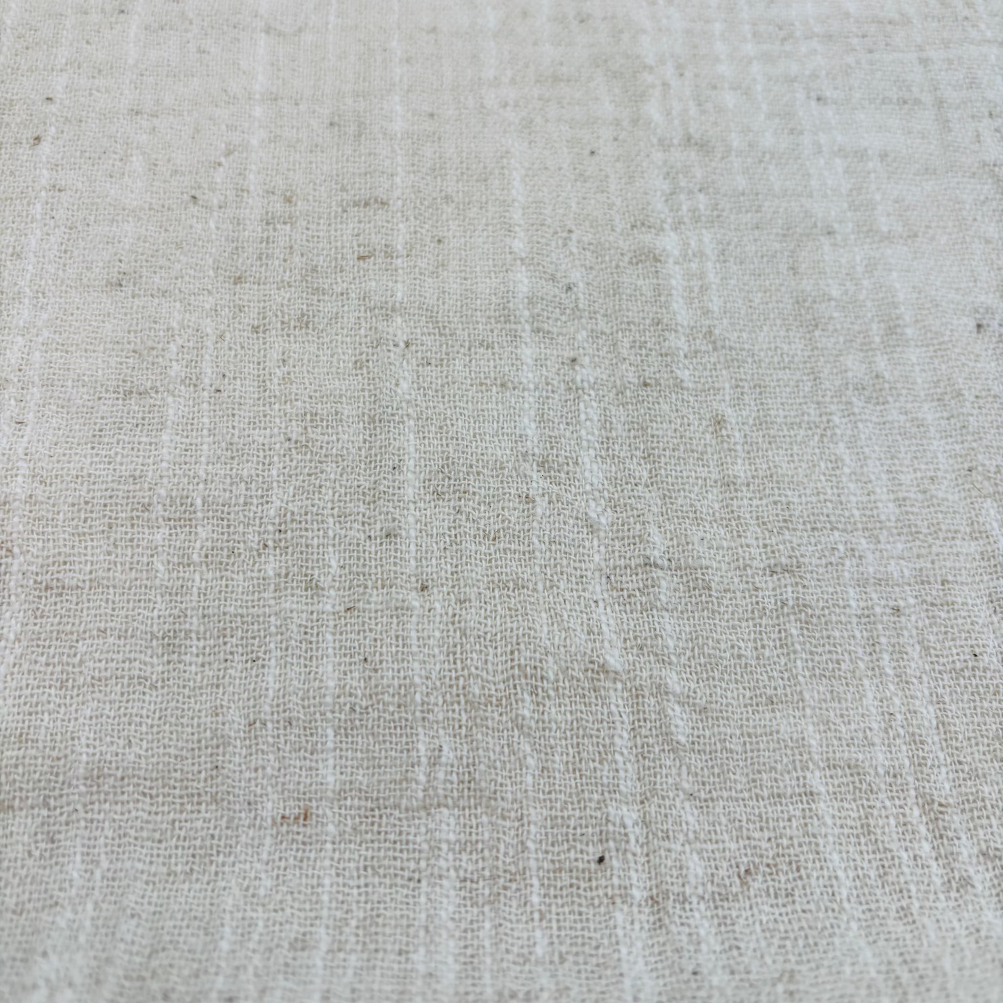 Baumwoll-Leinen Slub Stoff (Gewaschen) - Naturfarbe, Oeko-Tex Zertifiziert (Meterware)