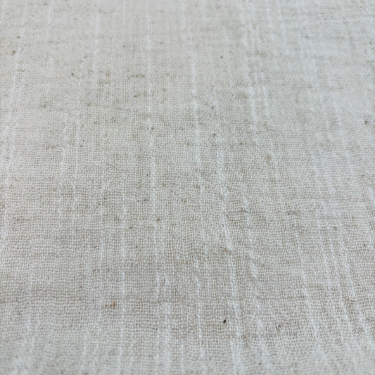 Baumwoll-Leinen Slub Stoff (Gewaschen) - Naturfarbe, Oeko-Tex Zertifiziert (Meterware)