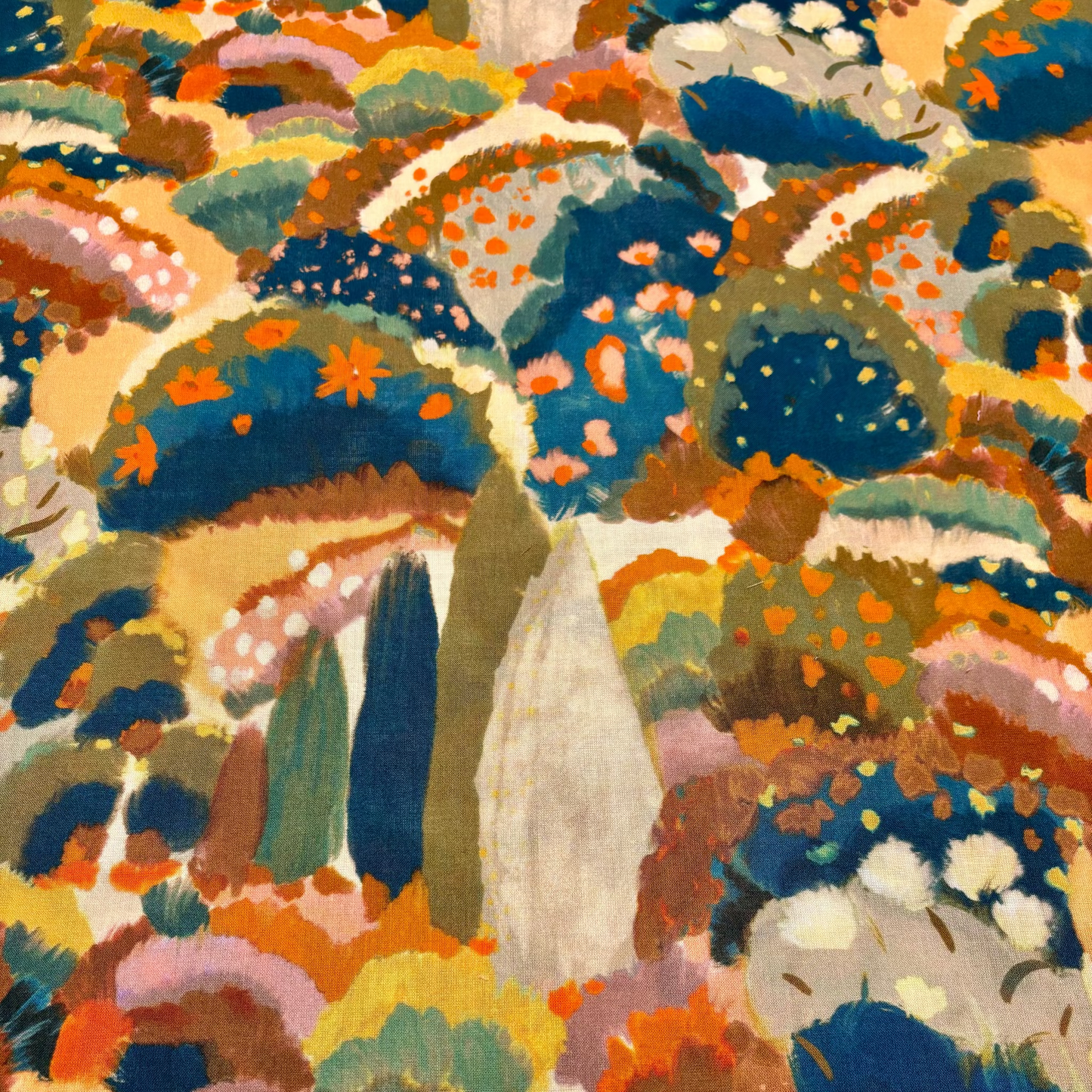 Atelier Jupe Romantic Landscape Baumwollstoff - Olivegrün, Oeko-Tex Zertifiziert (Meterware)