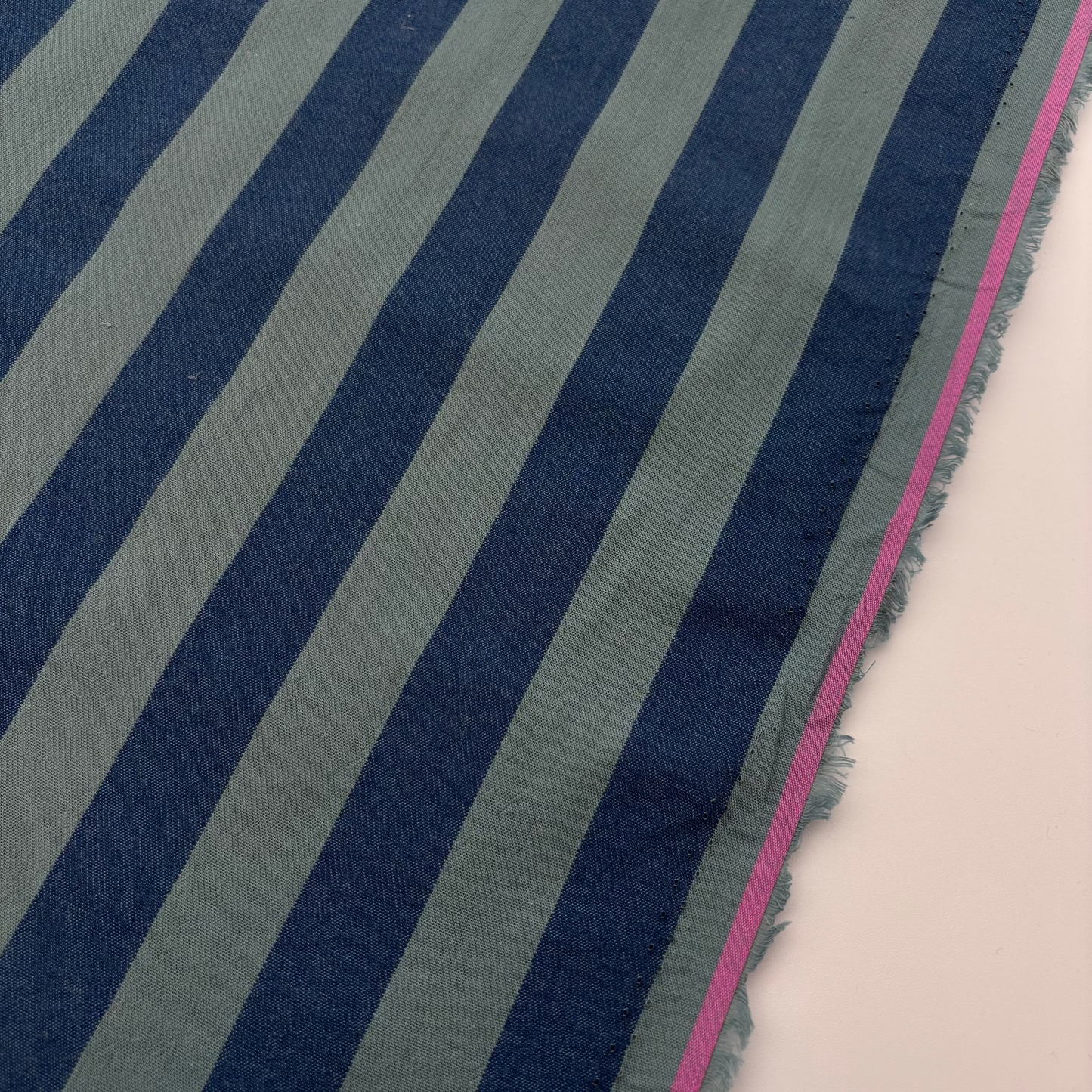 Baumwollstoff Garngefärbt Streifen – Blau & Grün, Oeko-Tex Zertifiziert (Meterware)