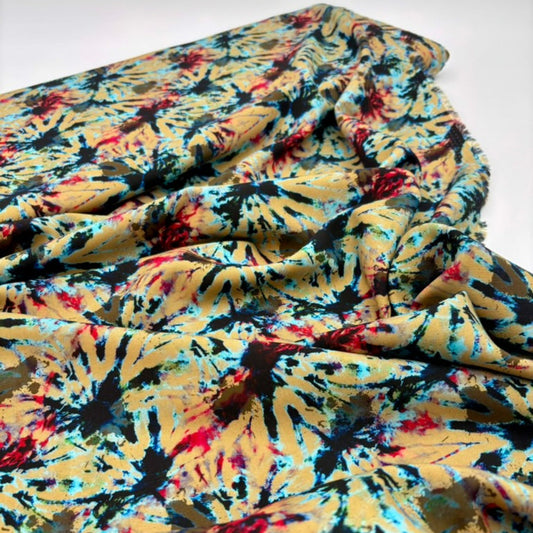 Viskosestoff mit Abstraktem Kunst-Print – Hellkhaki (Meterware)