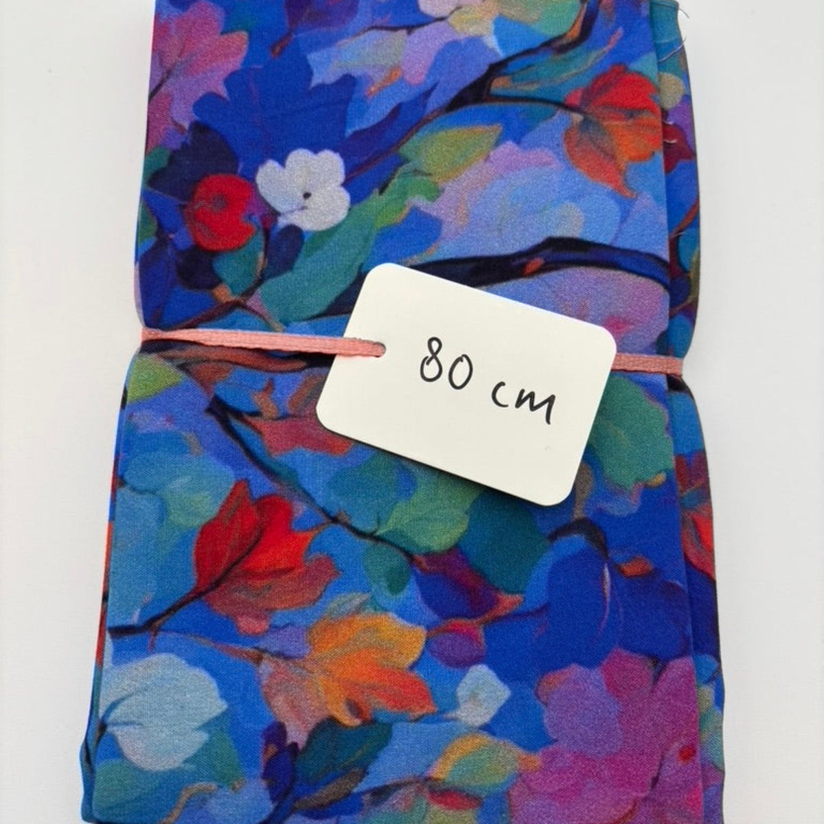 Viscose Fabric with Abstract Leaf Pattern - Cobalt Blue, Oeko-Tex Certified (Priced per meter)