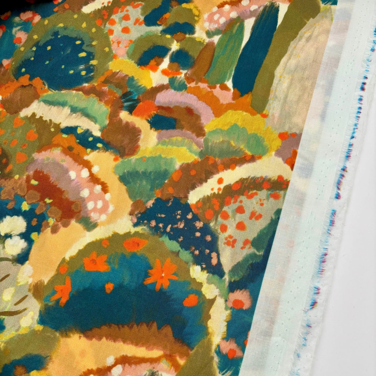 Atelier Jupe Romantic Landscape Baumwollstoff - Olivegrün, Oeko-Tex Zertifiziert (Meterware)