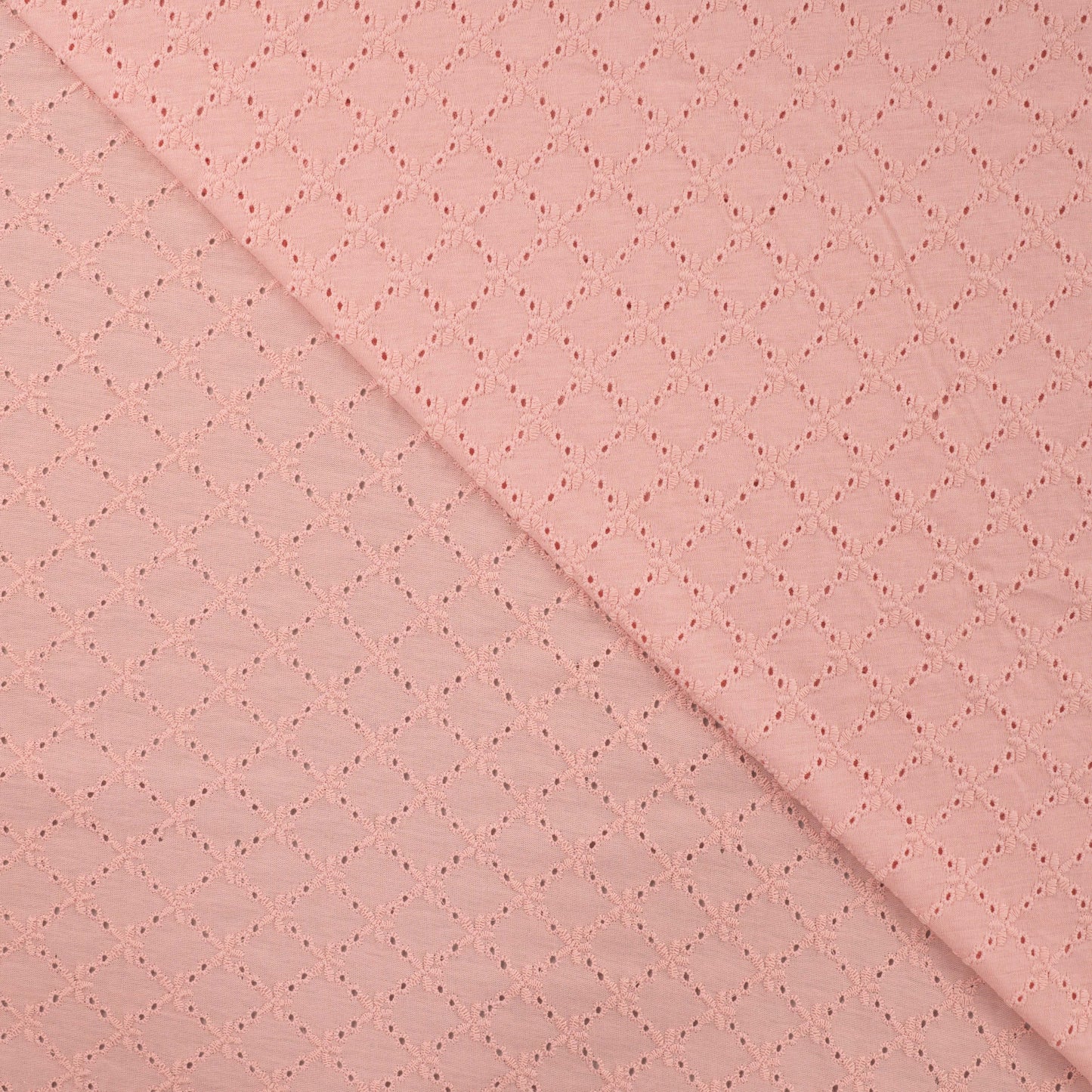 Baumwolljersey mit Lochstickerei, Broderie Anglaise – 100% Baumwolle, Rosa (Meterware)