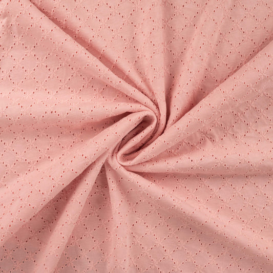 Baumwolljersey mit Lochstickerei, Broderie Anglaise – 100% Baumwolle, Rosa (Meterware)