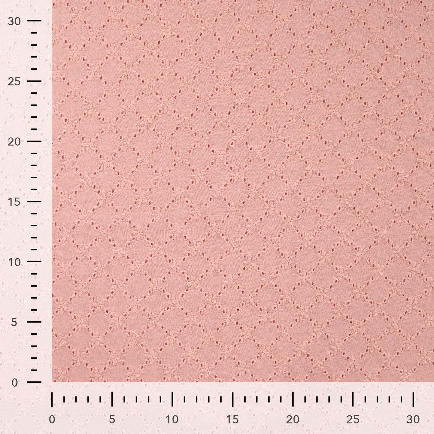 Baumwolljersey mit Lochstickerei, Broderie Anglaise – 100% Baumwolle, Rosa (Meterware)