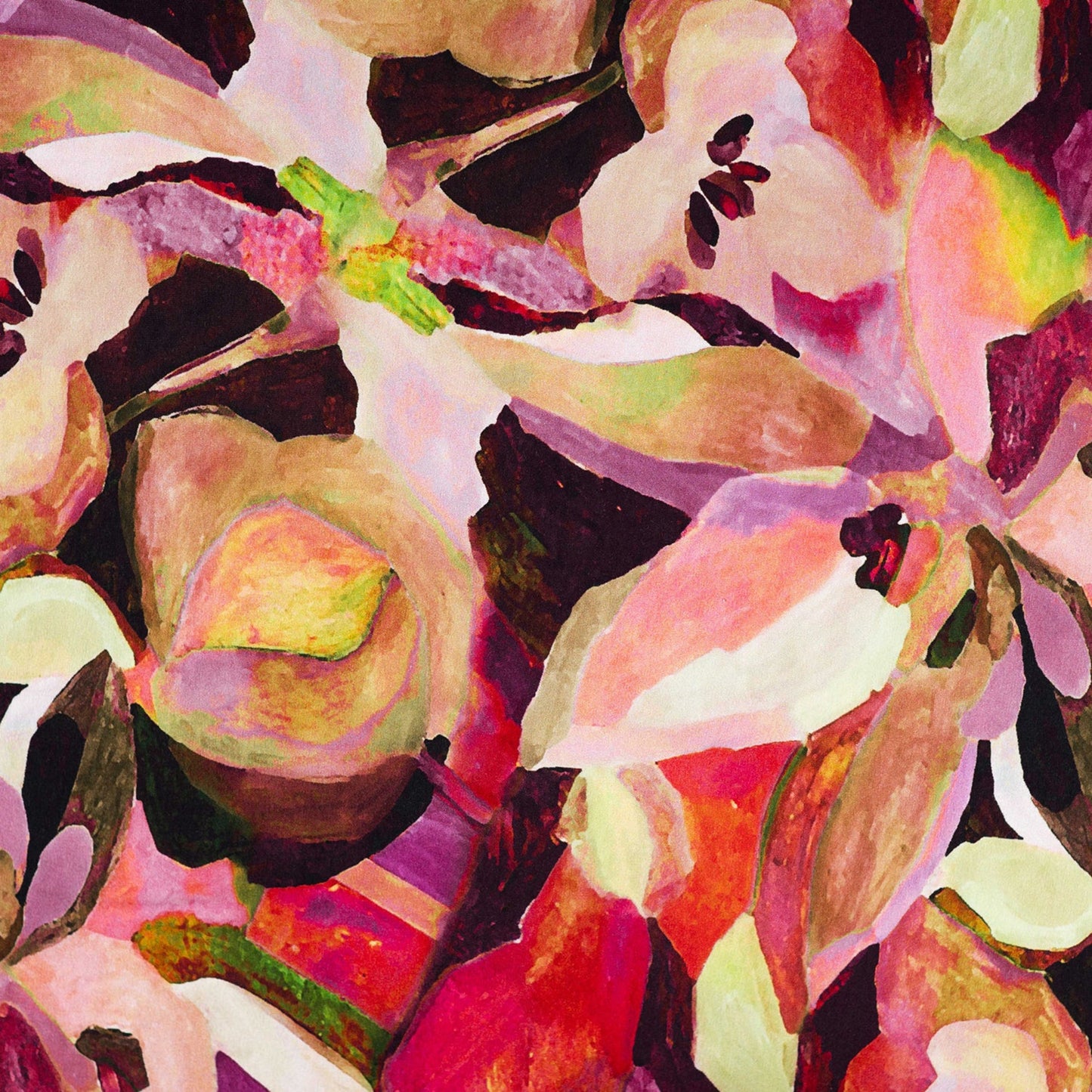 Viskose-Jerseystoff mit abstraktem Blumenmuster - rosa, OEKO-TEX® zertifiziert (Meterware)