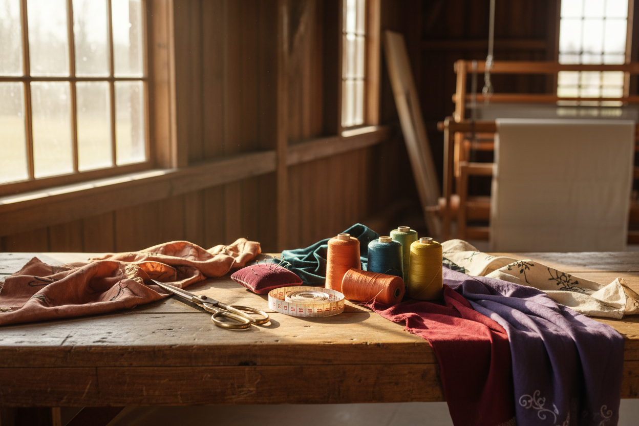 Dressmaking tools and materials
